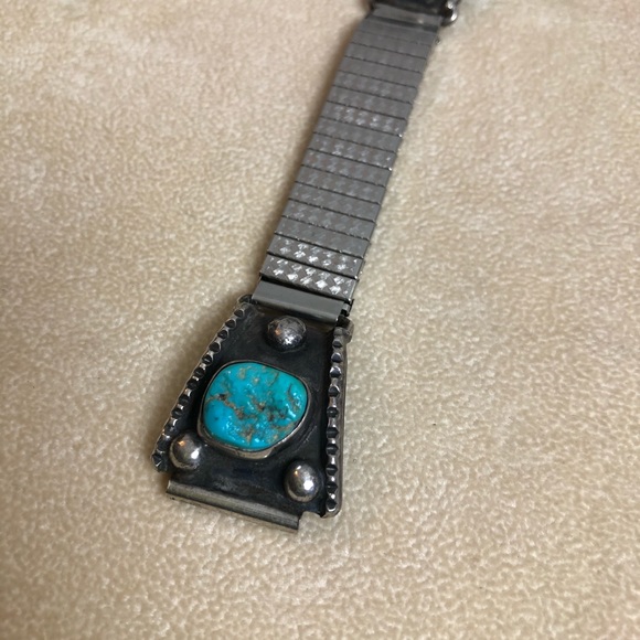 Navajo vintage turquoise watch band - Picture 2 of 4